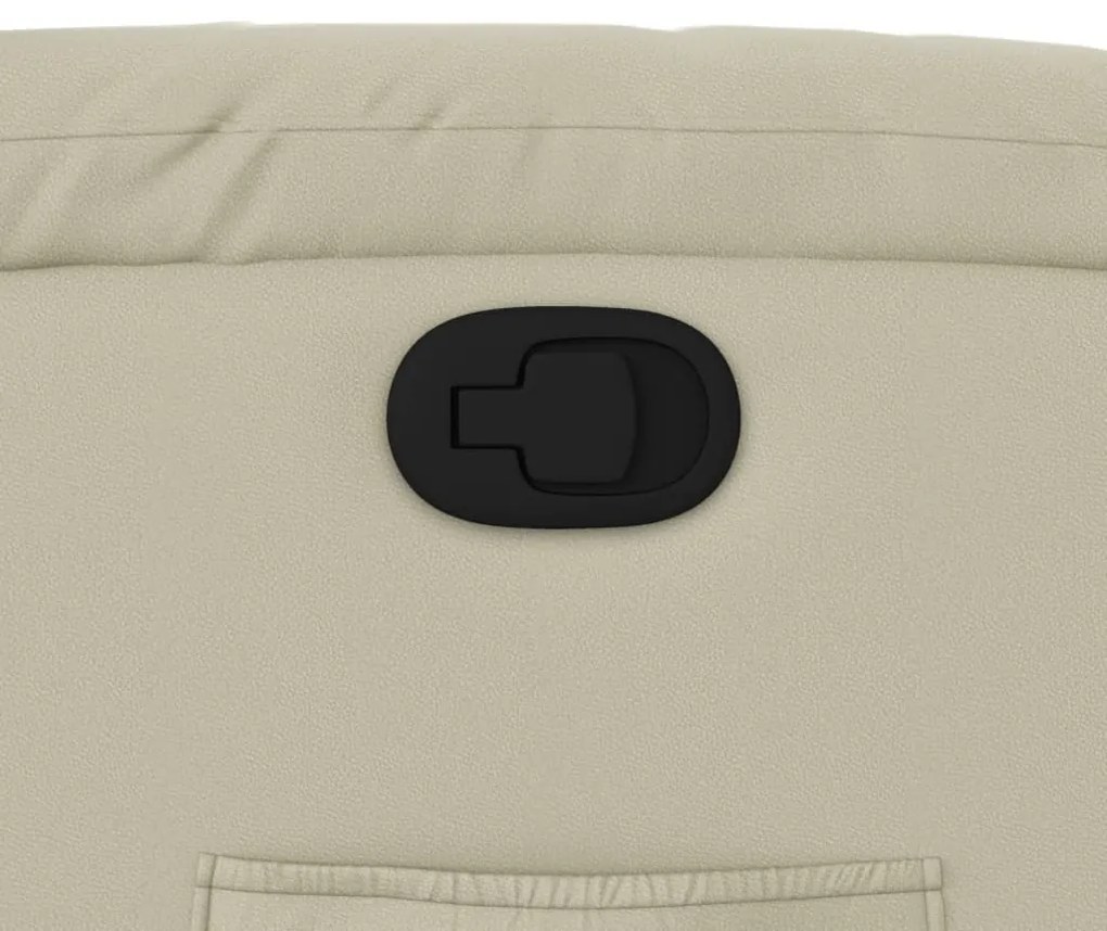 Poltrona reclinável couro artificial cor creme