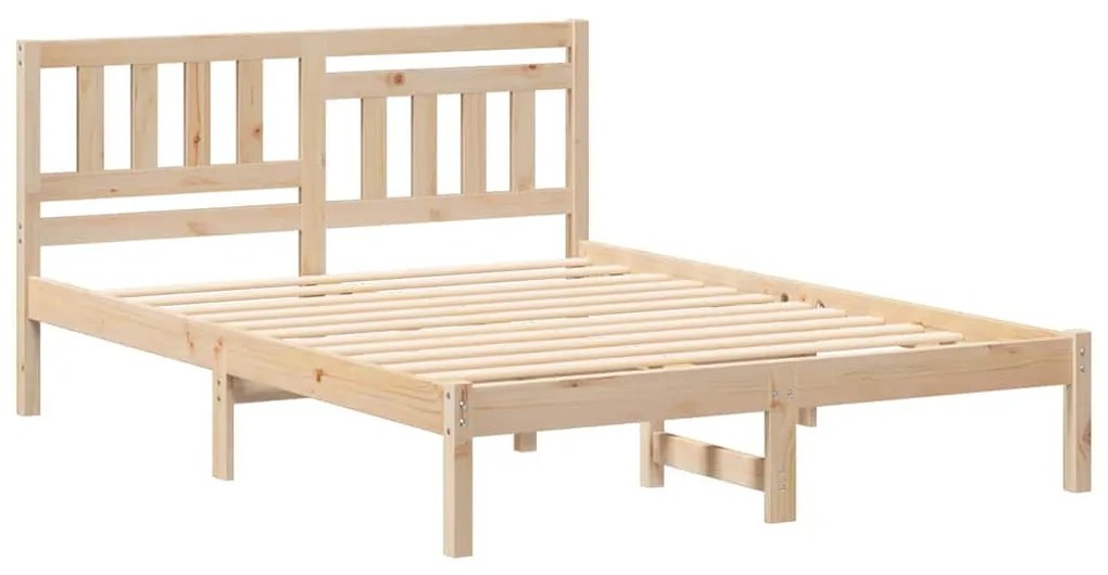 Estrutura da Cama com cabeceira Castanho 140 x 190 cm