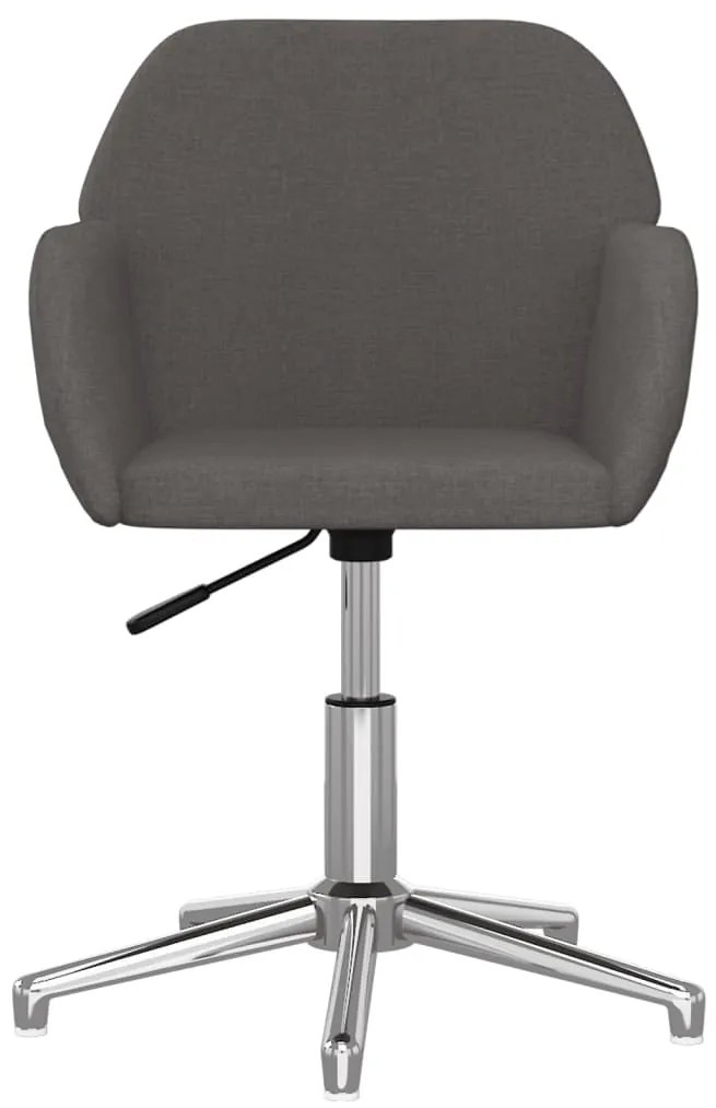 Cadeiras de jantar giratórias 2 pcs tecido cinzento-escuro