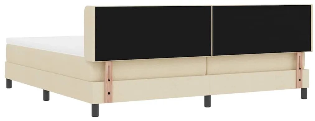 Cama Box com colchão em creme 200x200 cm de tecido
