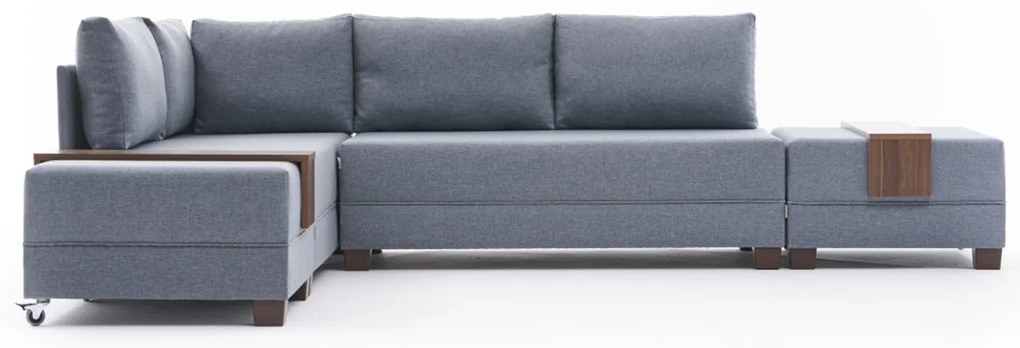 Sofá-cama de canto Fly – Azul – 210x70x280 cm