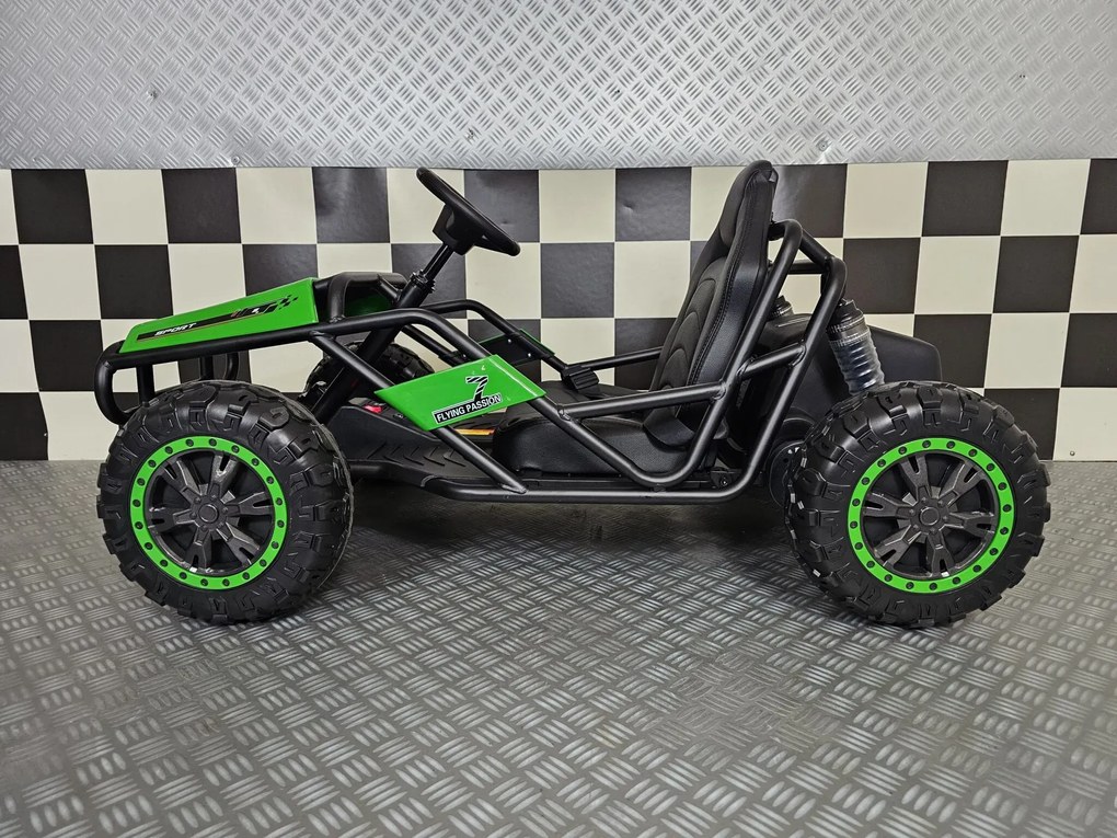Carro elétrico para crianças Buggy Spark 24V, 2x 200W Pneus Borracha Verde