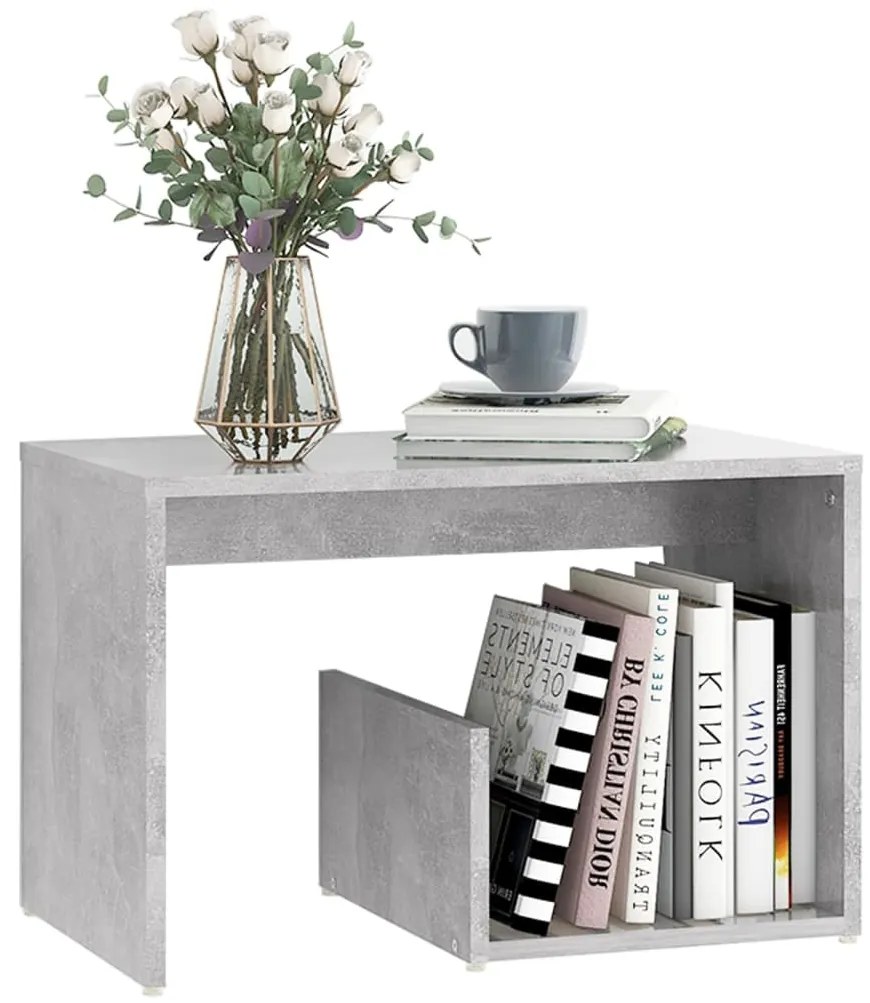 Mesa de apoio 59x36x38 cm derivados de madeira cinzento cimento