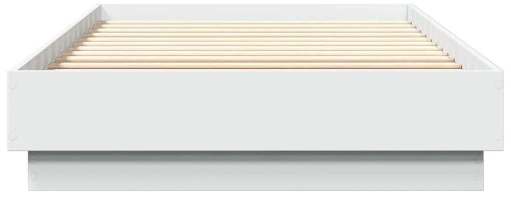 Estrutura de cama com luzes LED 90x200 cm branco