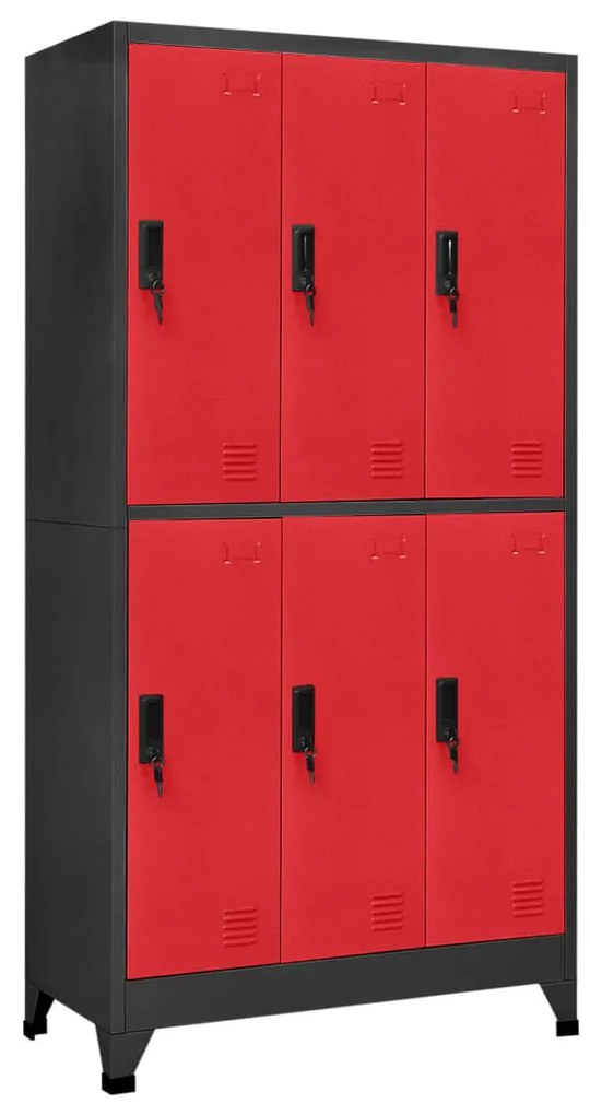339801 vidaXL Cacifo aço 90x45x180 cm antracite e vermelho