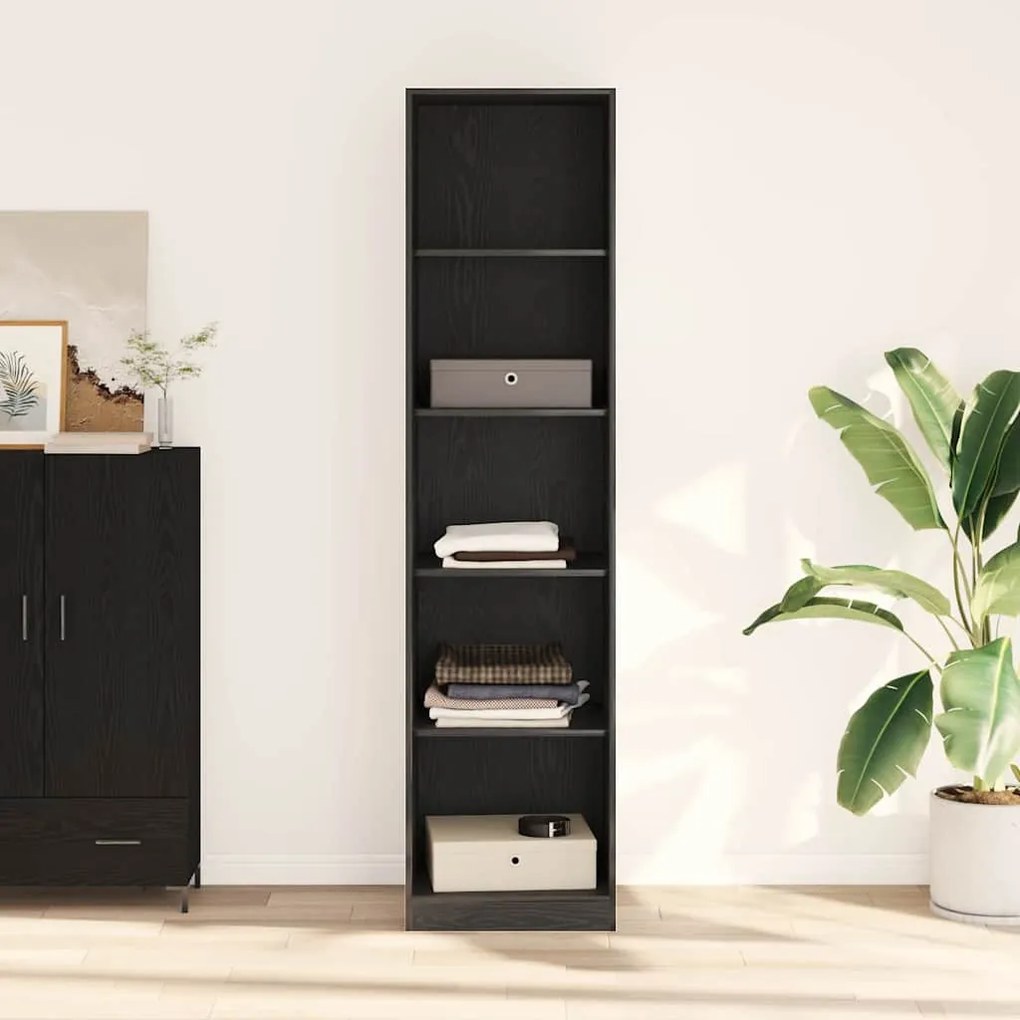 Guarda-roupa vidaXL em Carvalho Preto de 50x50x200 cm em Madeira de En