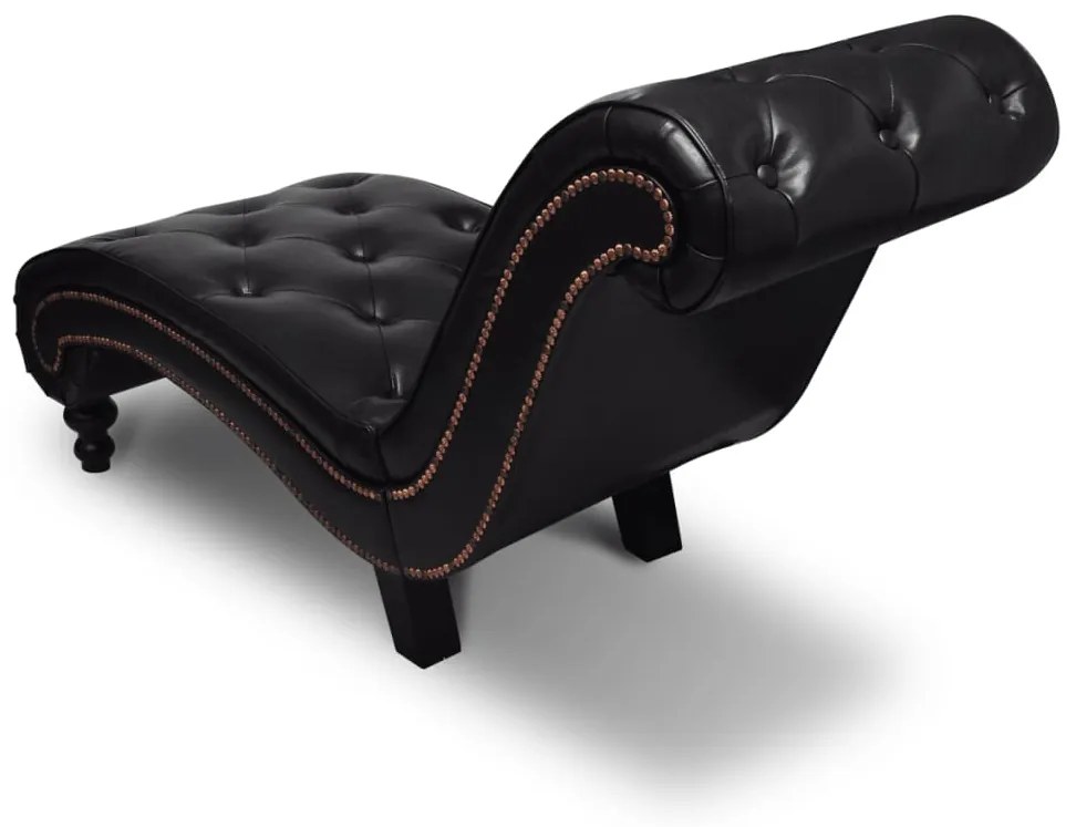 Chaise longue couro artificial castanho