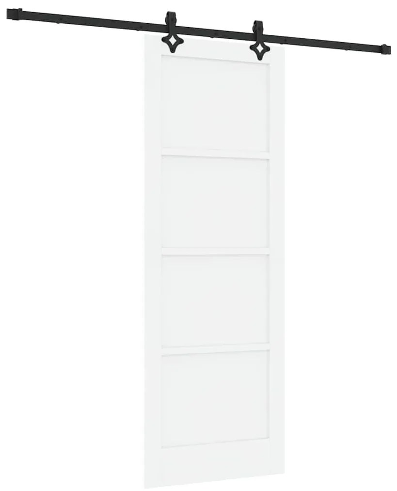 Porta Deslizante com Conjunto de Ferragens "ORKDAL" Branca Madeira Sól