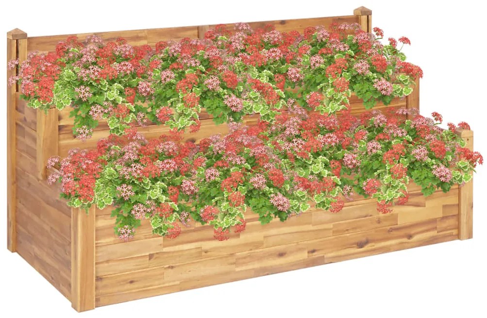 vidaXL Floreira de jardim c/2 níveis 160x75x84cm madeira acácia maciça