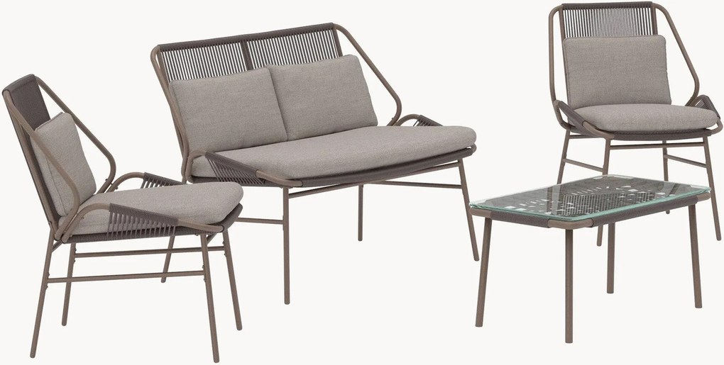 Conjunto lounge de jardim Zakynthos, conjunto de 4