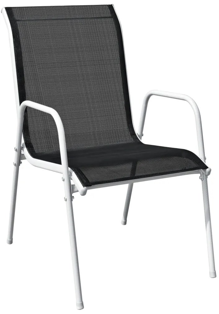 Conjunto de jantar para jardim 7 pcs preto