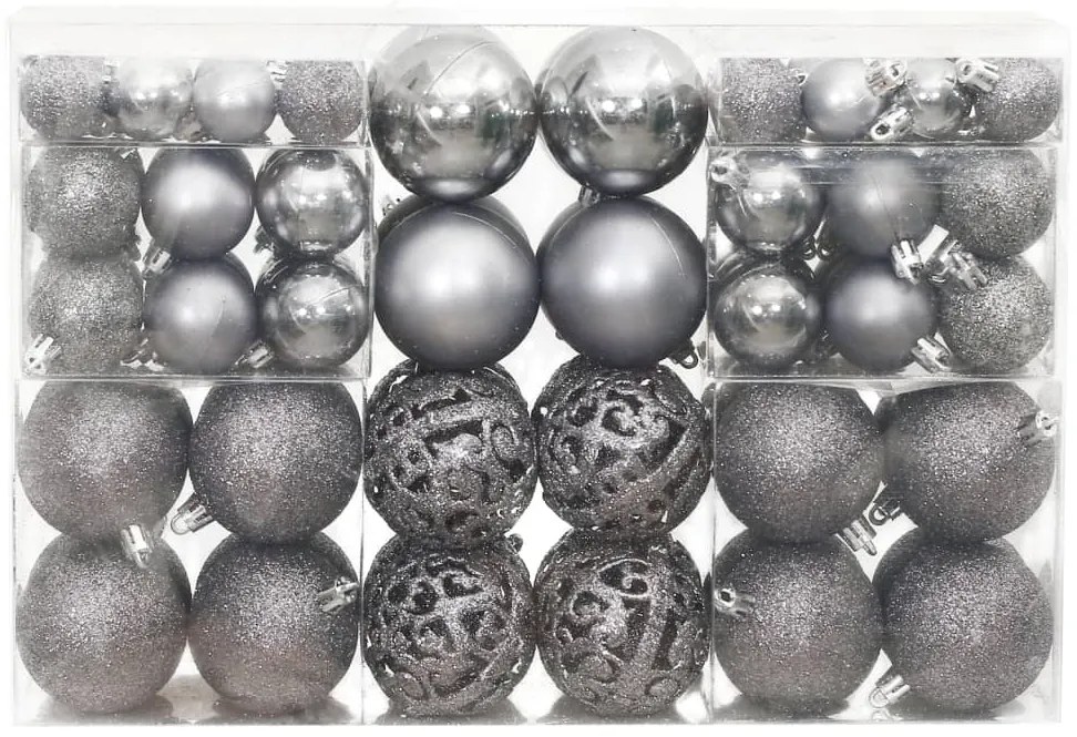 Enfeites de Natal 100 pcs 3 / 4 / 6 cm cinzento