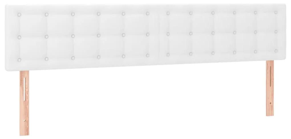 Cama com molas/colchão 180x200 cm couro artificial branco