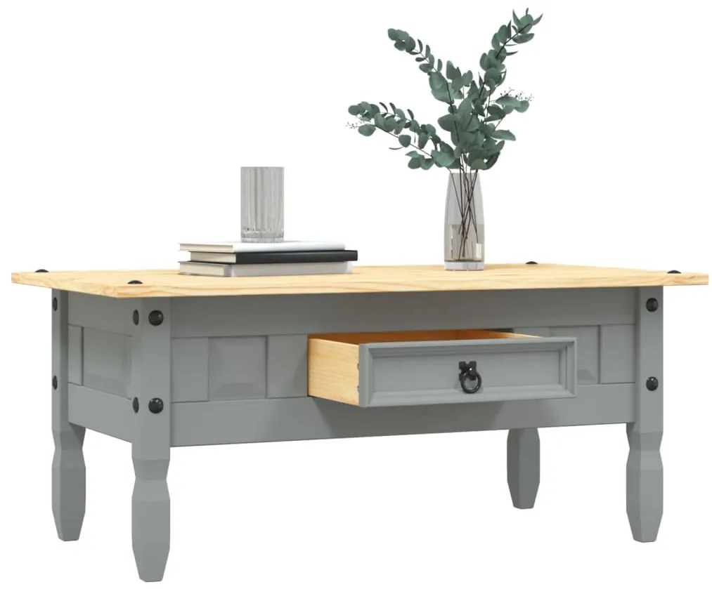 Mesa de centro Corona pinho mexicano 100x55x44 cm cinzento