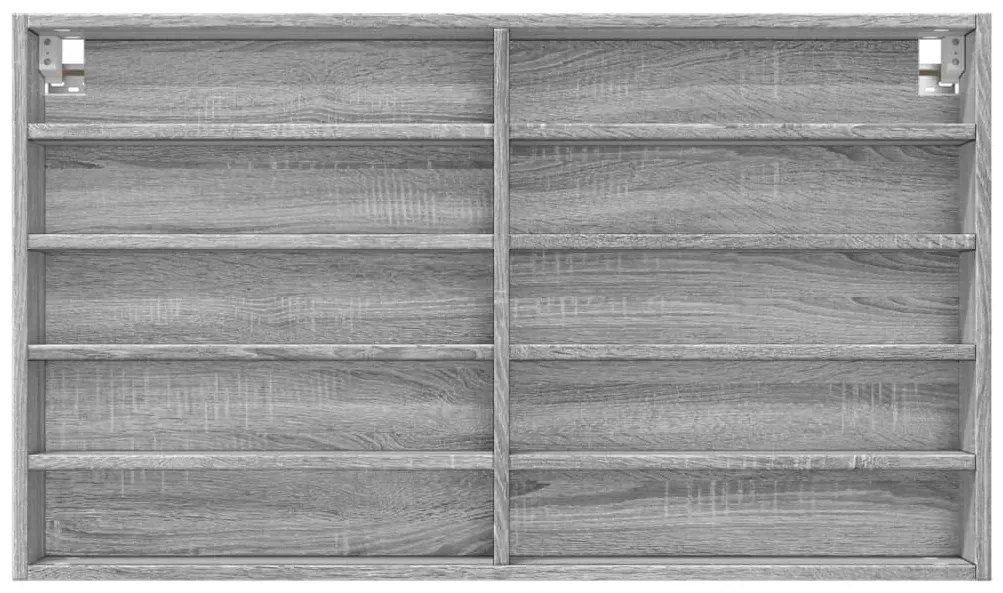 Armário vitrine 100x15x58 cm derivados de madeira cinza sonoma