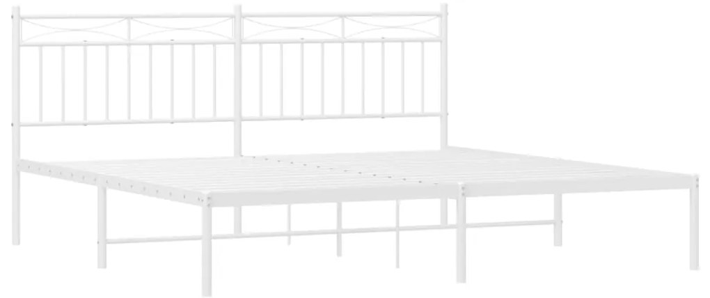 Estrutura de cama com cabeceira 180x200 cm metal branco