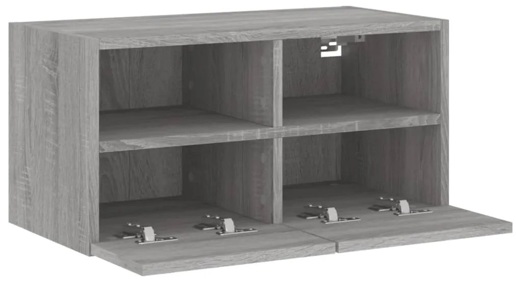 Móvel de parede p/ TV 60x30x30cm derivados madeira cinza sonoma