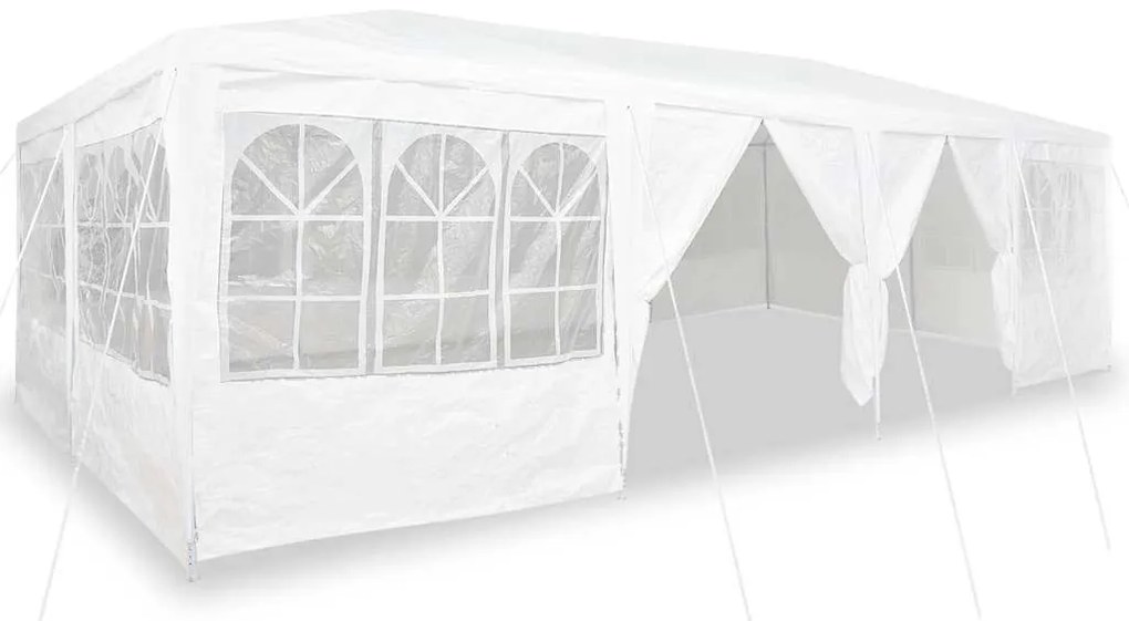 Tenda de Festa com 12 Laterais Brancas 8x4 m PE