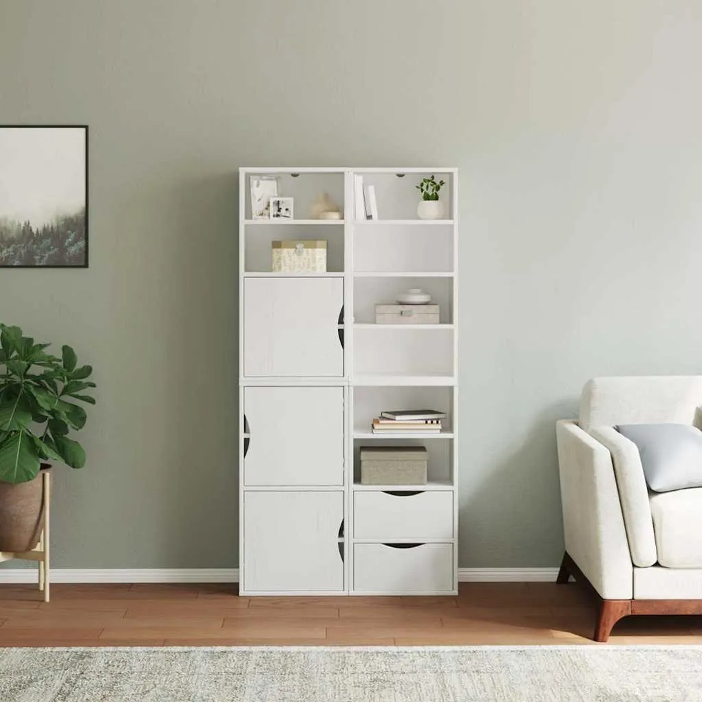 Móveis de apoio 4 pcs ODDA pinho de madeira maciça branco