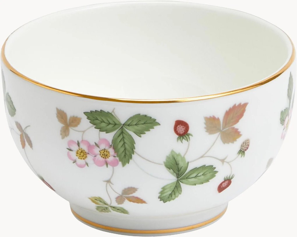 Taça para petiscos em Fine Bone China Wild Strawberry