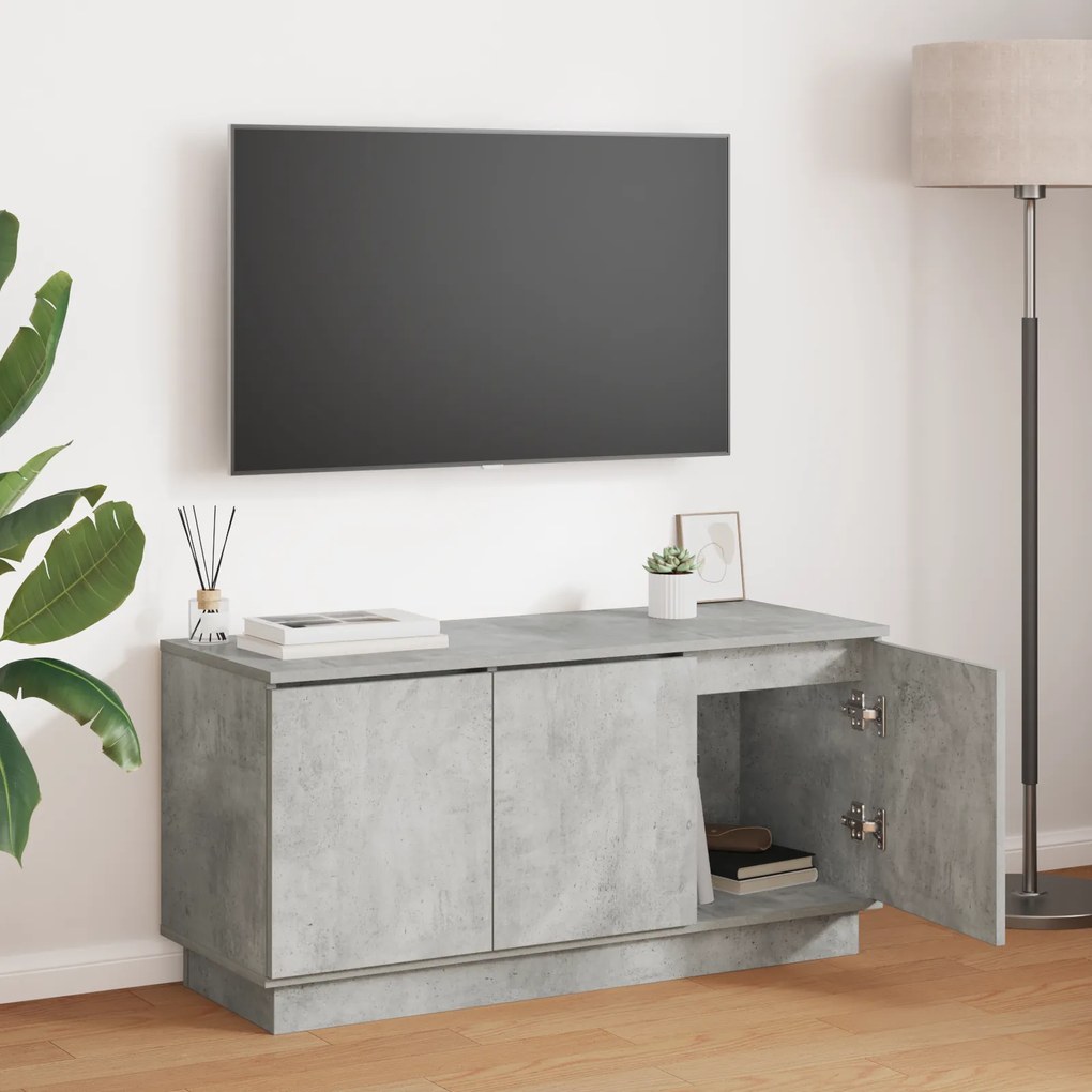 vidaXL Móvel de TV Cinzento de Cimento 100x38x49 cm Madeira Engenheirada