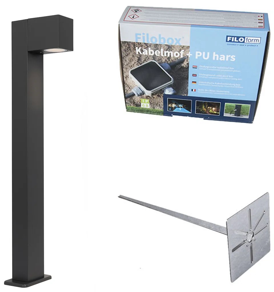 Candeeiro de pé de exterior industrial - cinzento escuro 65 cm IP44 - Baleno