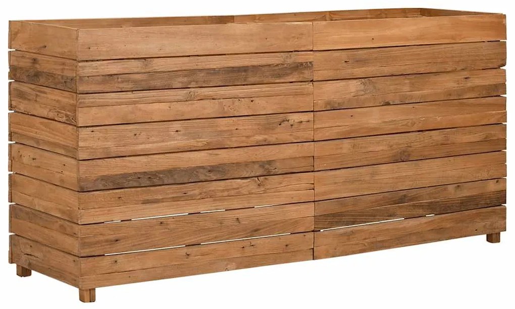 Vaso/floreira 150x40x72 cm madeira de teca reciclada e aço
