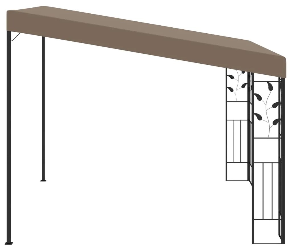 Gazebo de parede 3x3x2,5 m cinzento-acastanhado