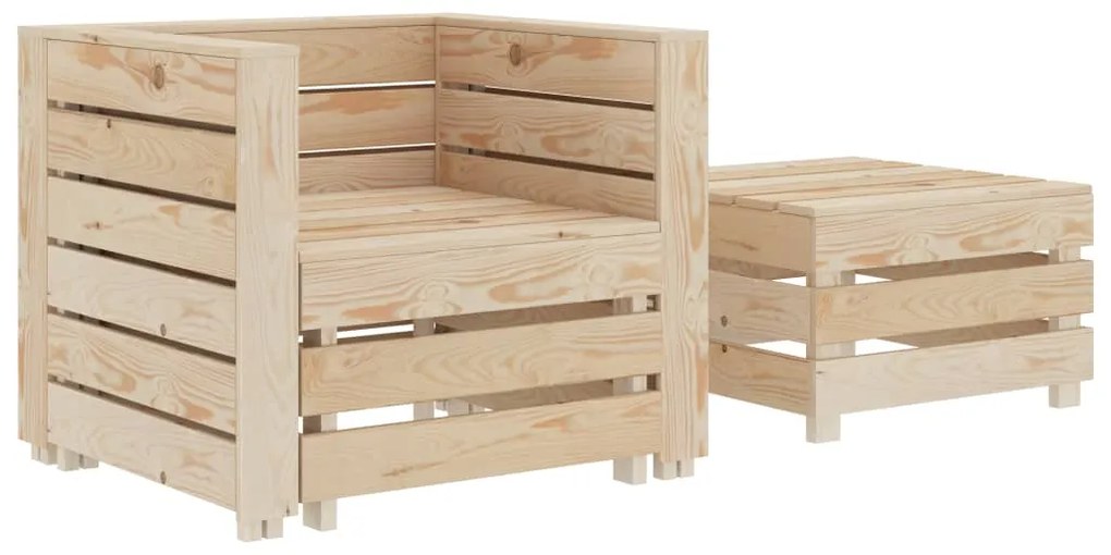 vidaXL 2 pcs conjunto lounge de paletes para jardim madeira