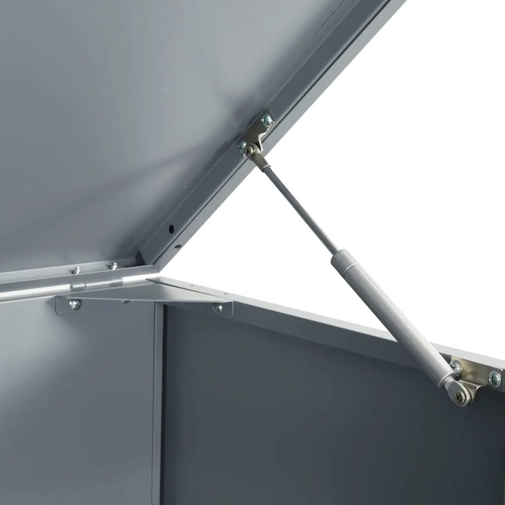 Abrigo para 3 caixotes do lixo 207x79x117 cm aço cinzento