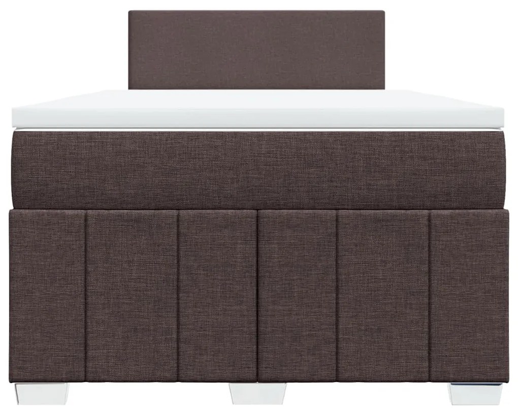 Cama com molas/colchão 120x200 cm tecido castanho-escuro