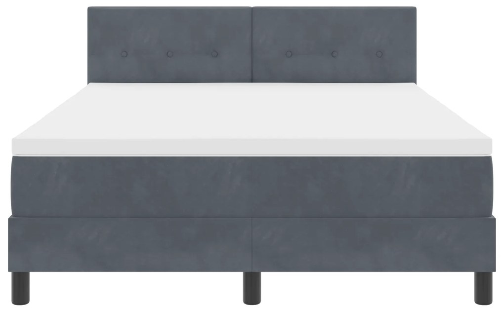 Cama Box com Colchão vidaXL Cinza Escuro 140x190 cm Veludo
