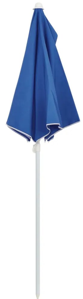 Guarda-sol semicircular com mastro 180x90 cm azul-ciano