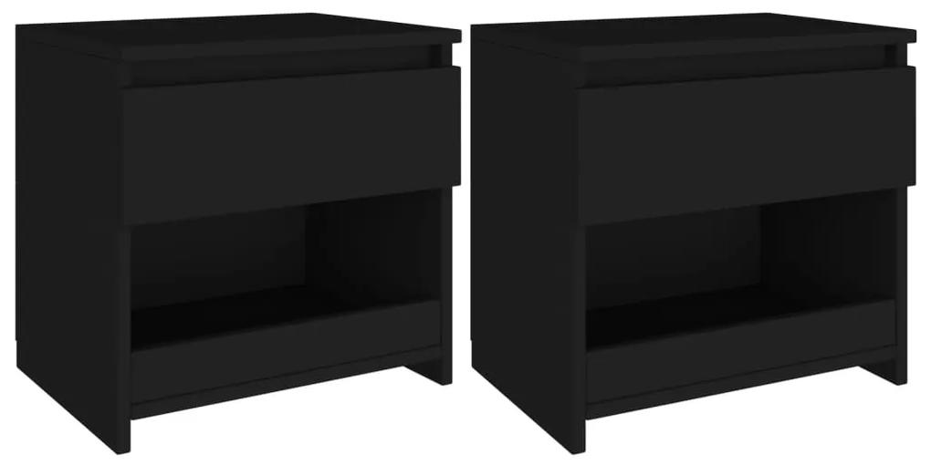 Mesas de cabeceira 2 pcs 40x30x39 cm contraplacado preto