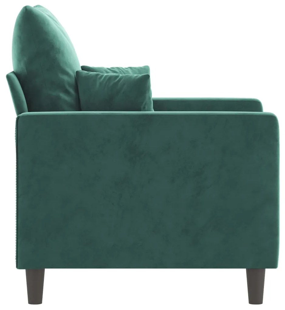 Poltrona 60 cm veludo verde-escuro