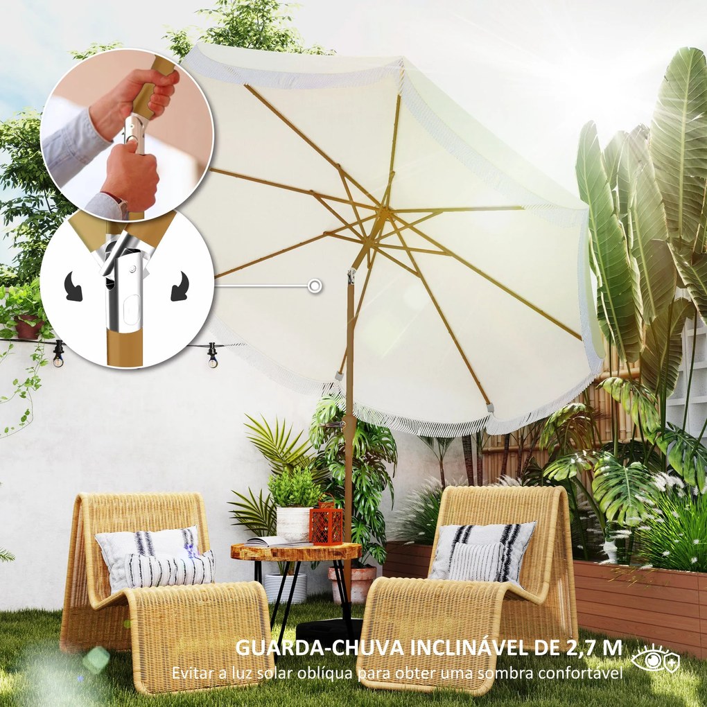 Chapéu de Sol de Jardim Ø269 cm Chapéu de Sol de Exterior com Ângulo A