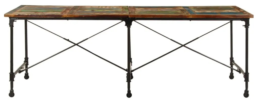 Mesa de jantar 220x90x77 cm madeira recuperada maciça