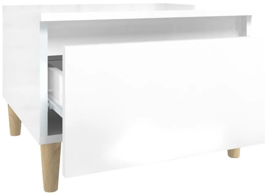 Mesa de apoio 50x46x35 cm derivados de madeira branco brilhante