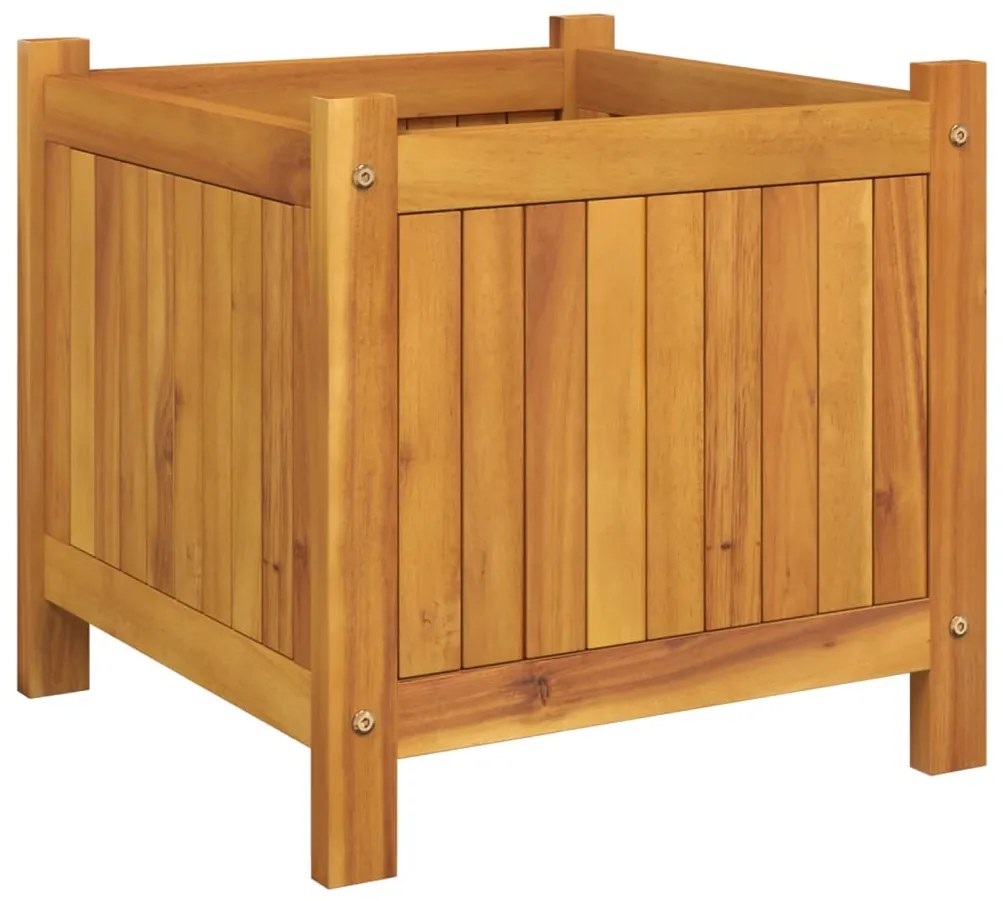 Vaso/floreira de jardim com forro 42x42x40 cm acácia maciça