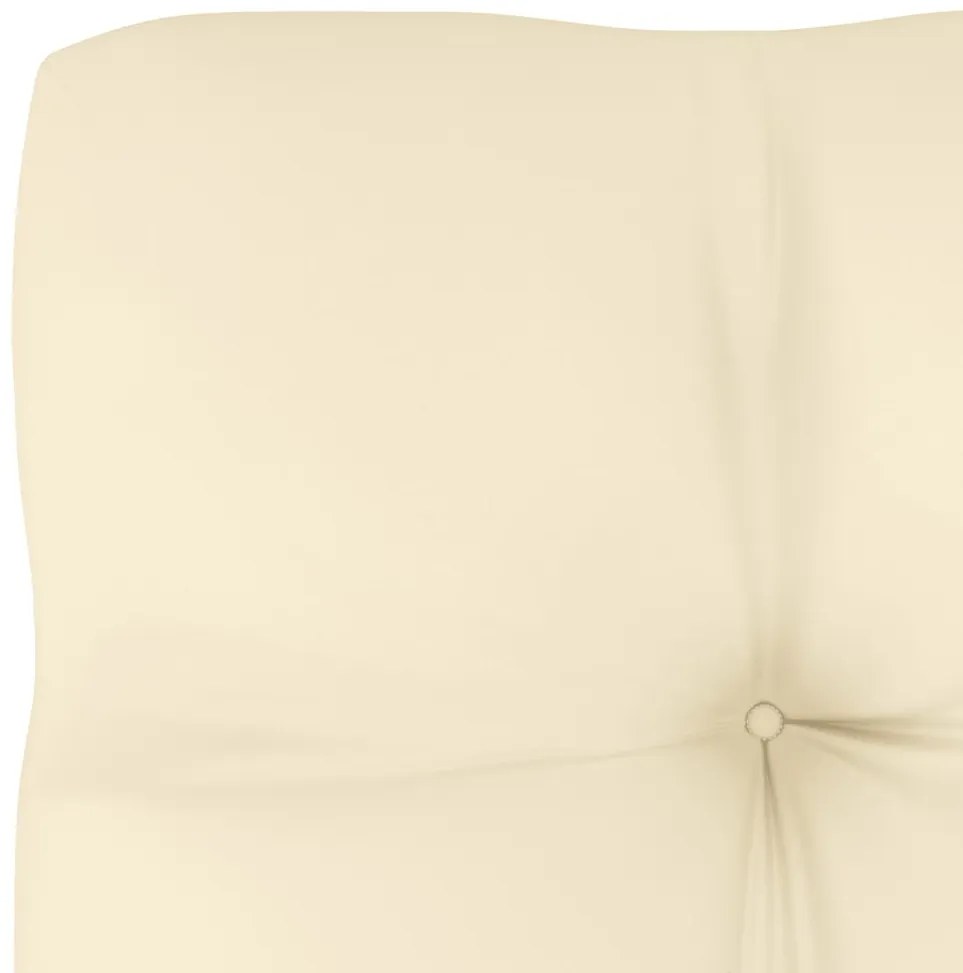 Sofá de centro para jardim c/almofadões pinho maciço cor creme