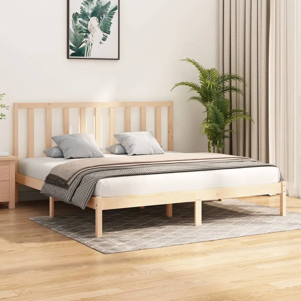 vidaXL Estrutura de cama 200x200 cm madeira de pinho maciça