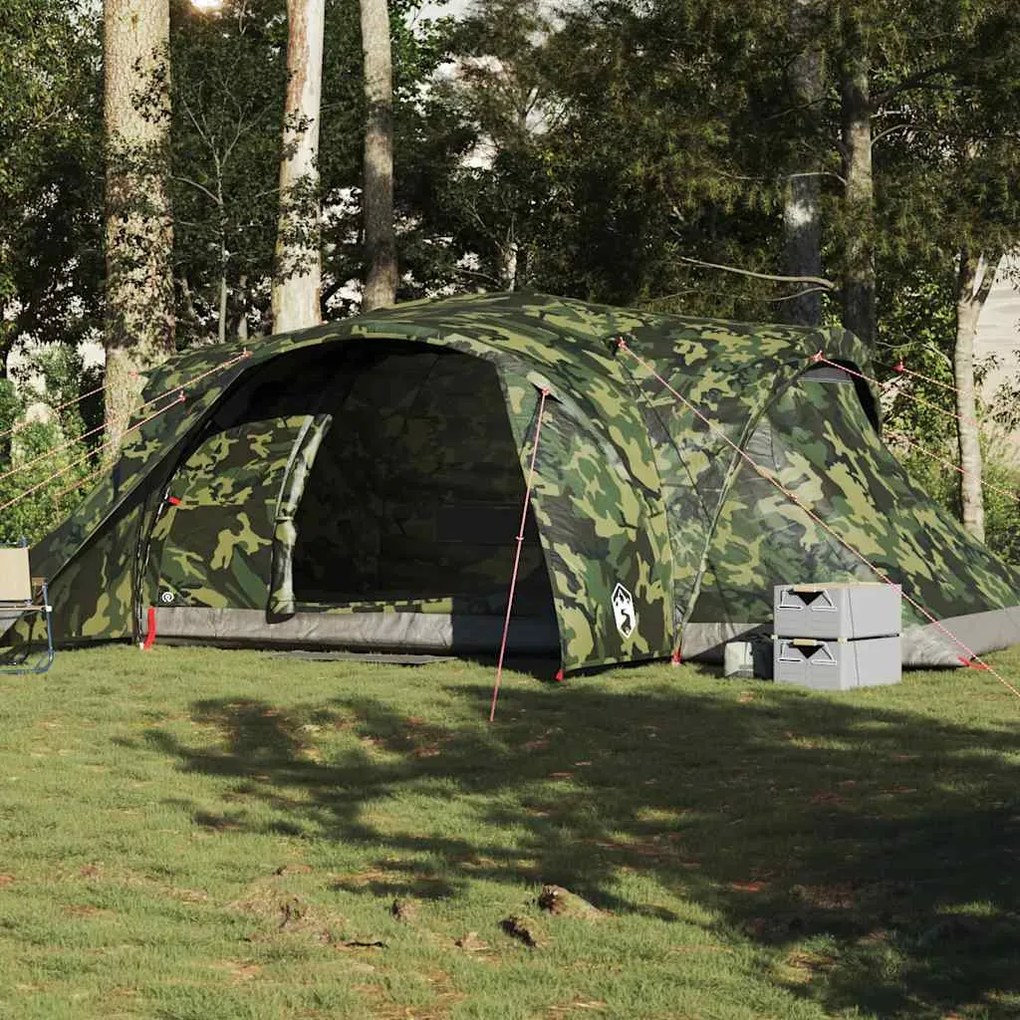 vidaXL Tenda familiar cúpula para 6 pessoas impermeável camuflagem
