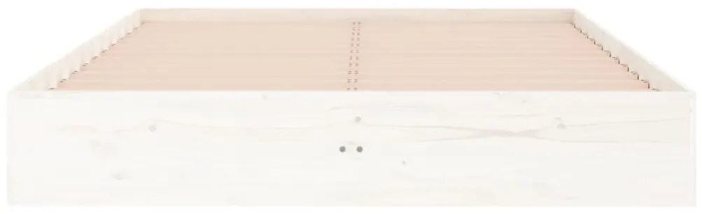 Estrutura de cama 140x190 cm madeira maciça branco