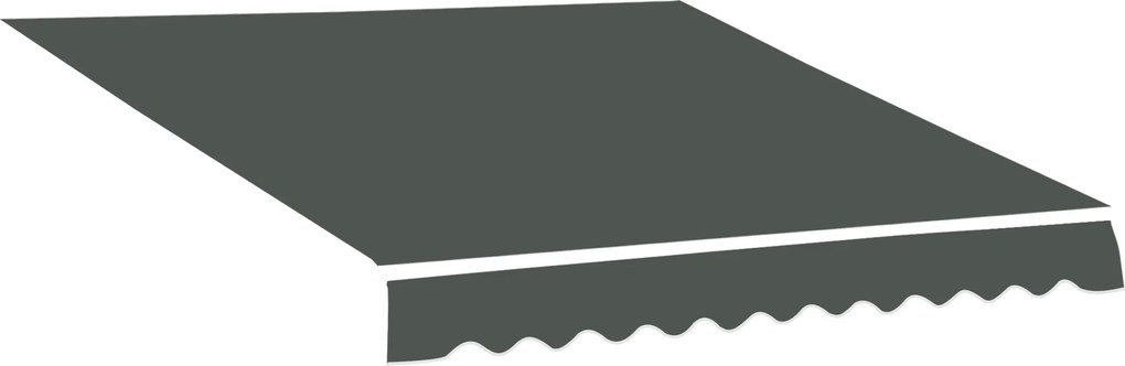 Teto de Substituição para Toldo 382x240 cm Lona para Toldo com Dobras Proteção UV Impermeável para Pátio Cinzento