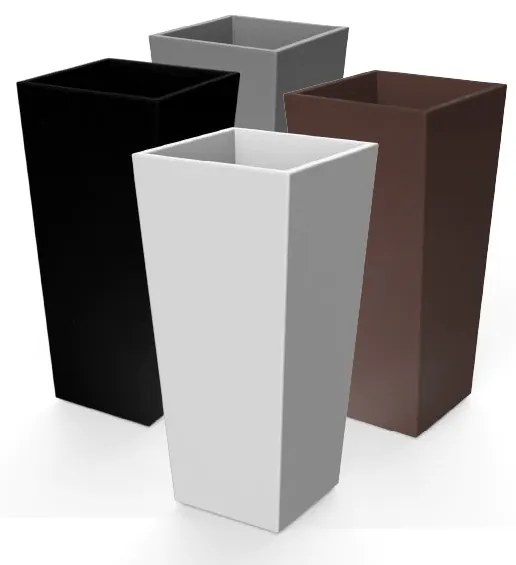 Vaso de flores colorido Polietileno CASA, JARDIM, RESTAURANTE, BAR MELISA ALTO 50 (50x50x110 cm) - Castanho