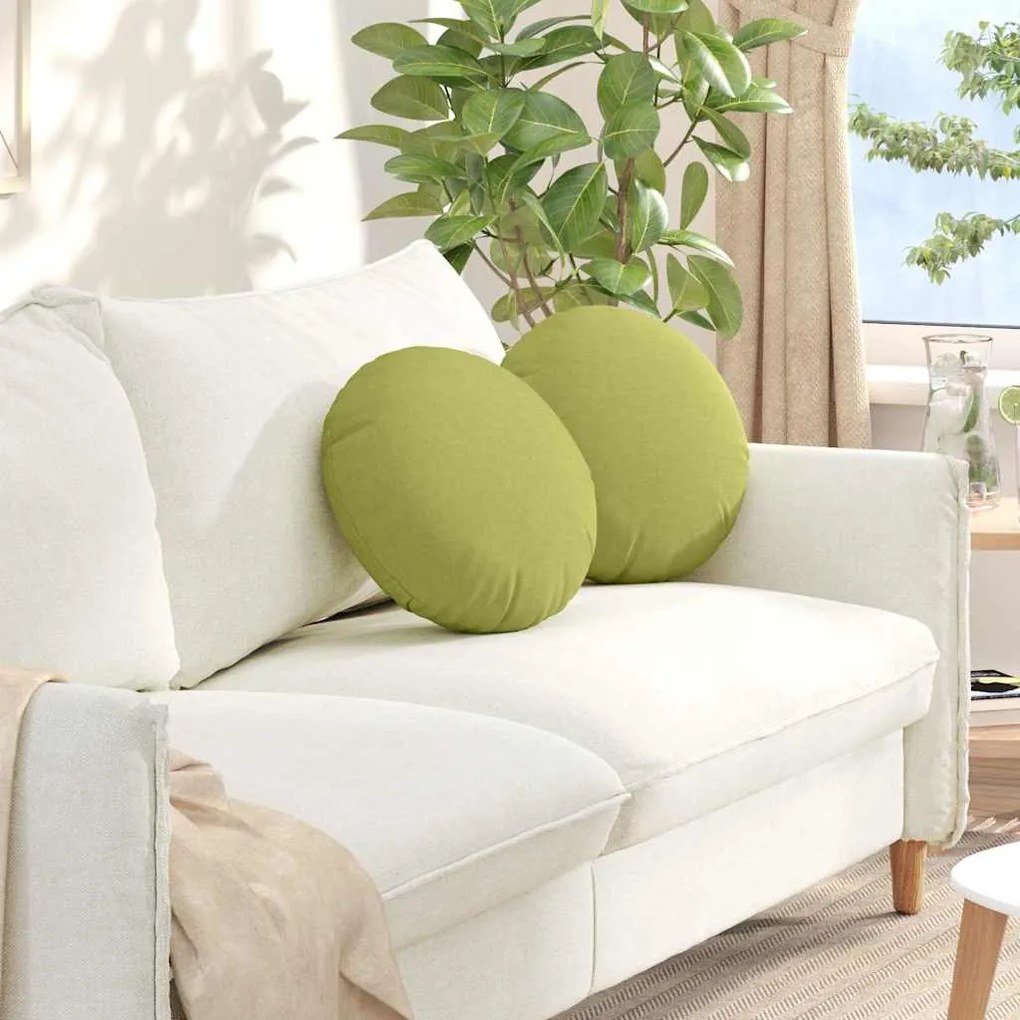 vidaXL Almofadas de Assento 2 pcs Verde Claro Ø40 x 13 cm tecido