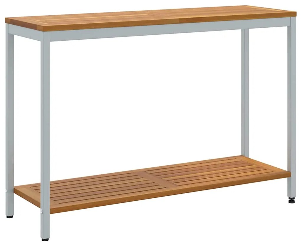Mesa de Exterior Natural e Cinza 35 x 110 x 75 cm em Madeira Sólida e