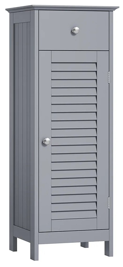 Armário de banheiro VASAGLE, armário de banheiro com 4 gavetas, armário de banheiro independente, 30 x 30 x 82 cm, para sala de estar, sala de jantar, cozinha, estilo moderno, cinza místico LHC040P36