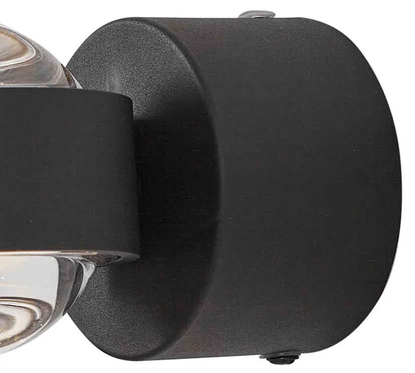 Candeeiro de parede de design preto Incl. LED IP44 - Lens Design