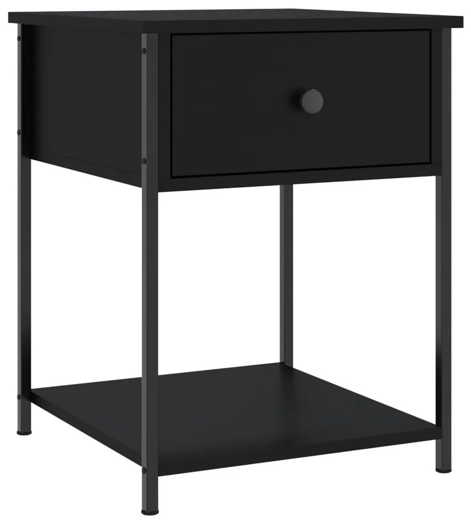 Mesas de cabeceira 2pcs 44x45x58 cm derivados de madeira preto